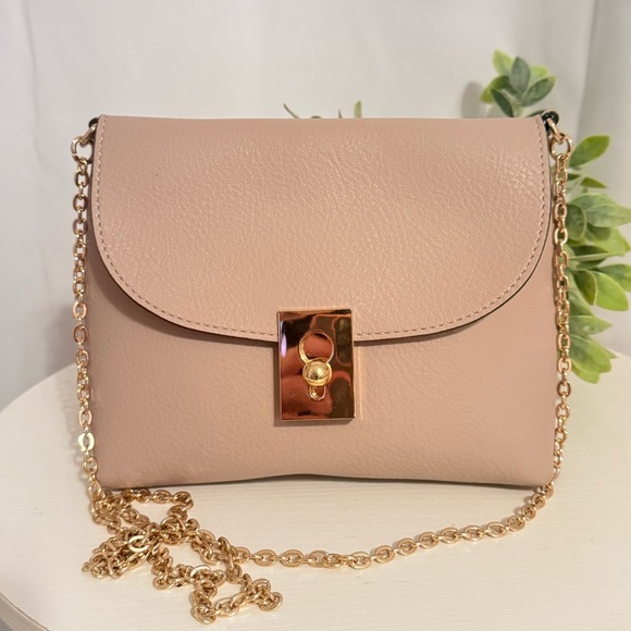 H&M Pink Handbag with Gold Shoulder Strap - Picture 1 of 5